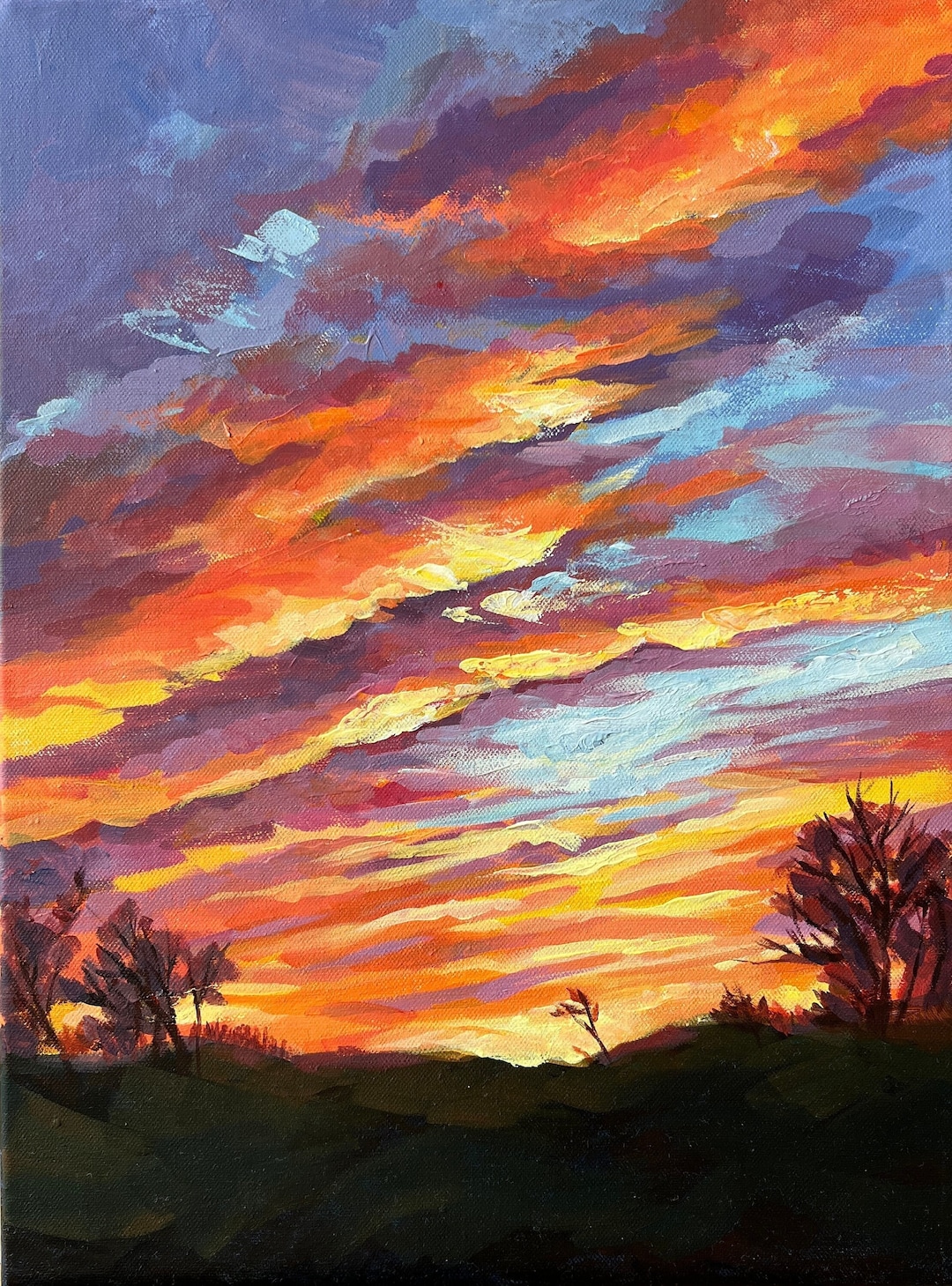 Original Cloudscape Acrylic Painting Best Gift Etsy