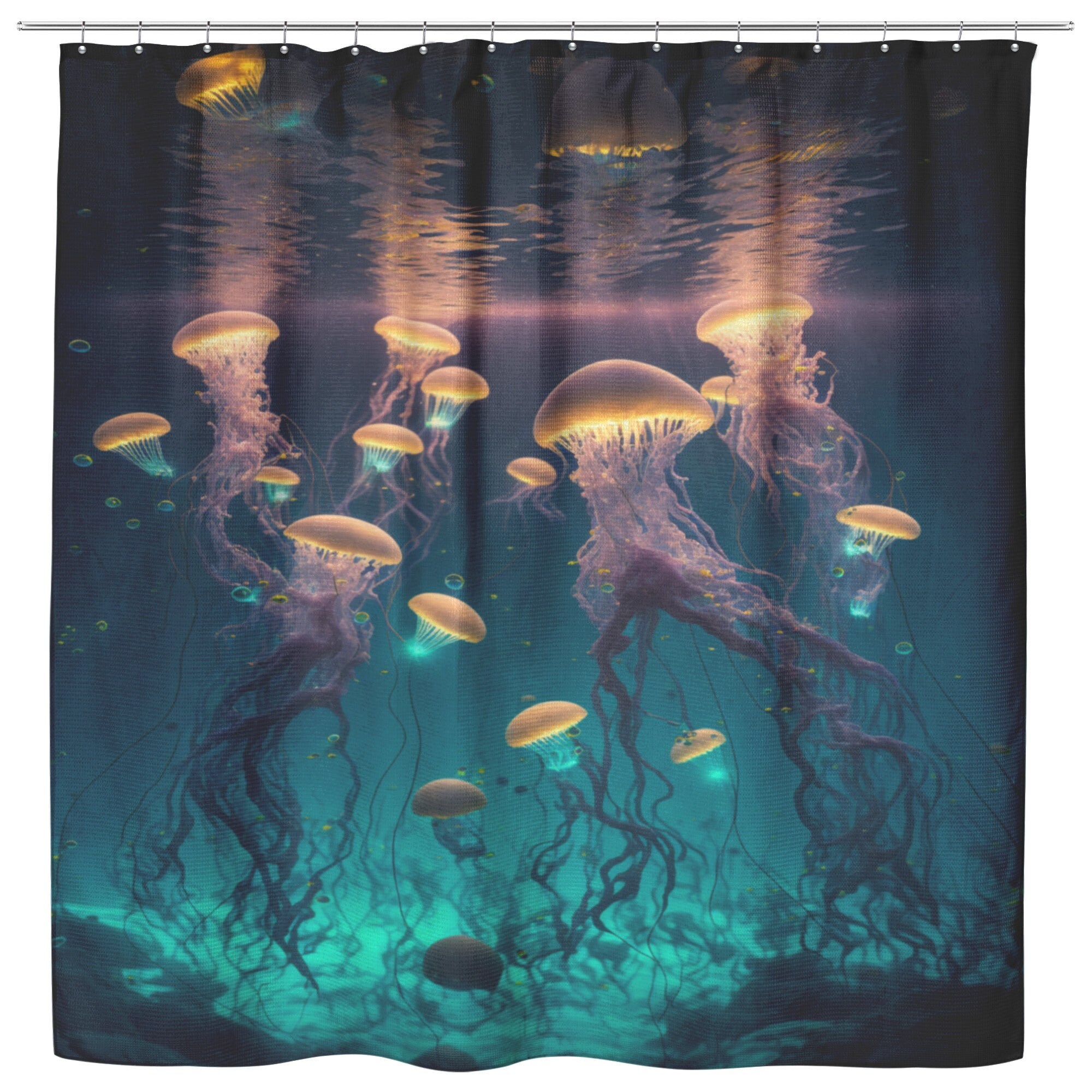 Jellyfish Shower Curtain Etsy