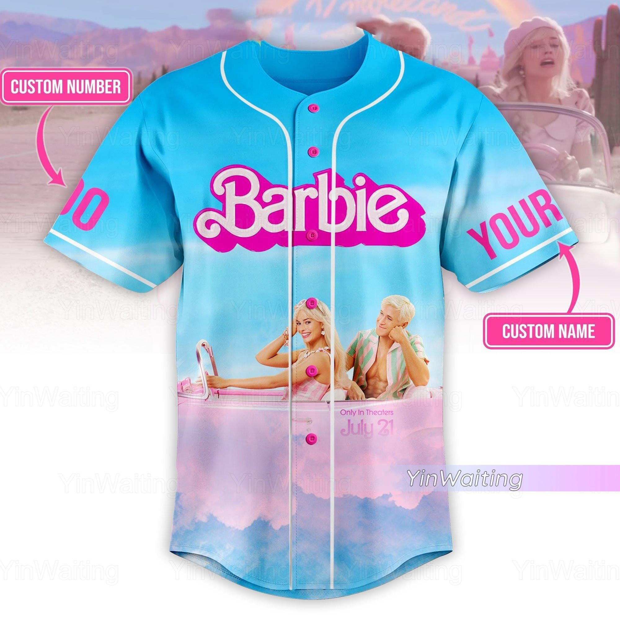 Barbie Baseball Jersey, Barbie Movie Jersey, Barbie 2023 Jersey, Custom