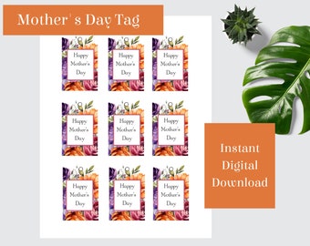 Etiquetas florales editables para el Día de la Madre / Etiquetas digitales imprimibles para mamás / Etiquetas DIY para regalos y golosinas del Día de la Madre