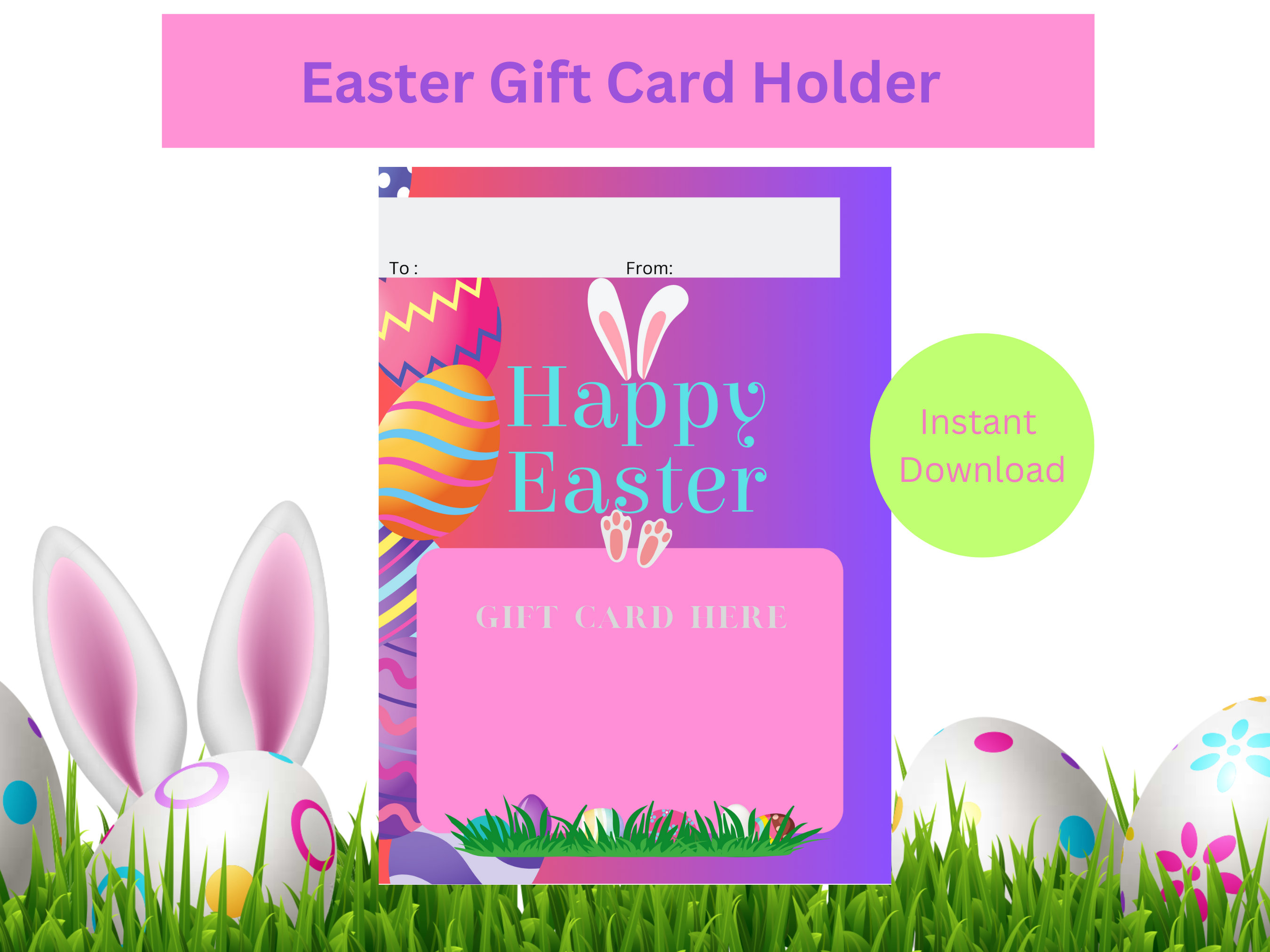 Printable Easter Gift Card Holder Editable Gift Card Holder for Easter ...