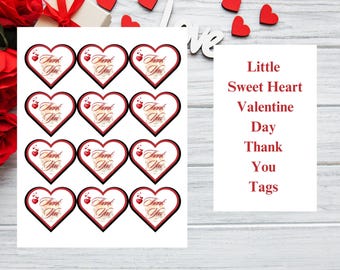Editable Valentine Baby Shower Thank You Tags | Love-Themed Favor Tags | Printable Sweetheart Party Tags | Instant Download Template
