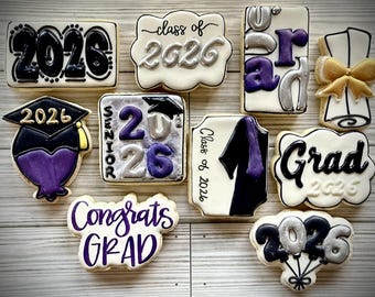 Gluten free dairy free graduation sugar cookies - one dozen