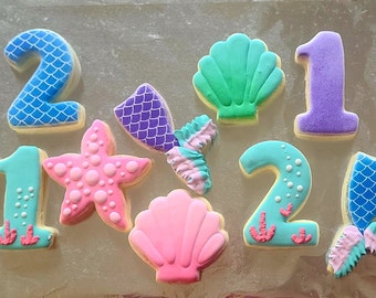 Gluten free mermaid sugar cookies - One Dozen