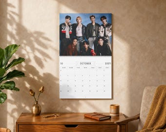 Calendrier mural BTS 2027 | Style poster K-pop, agenda mensuel