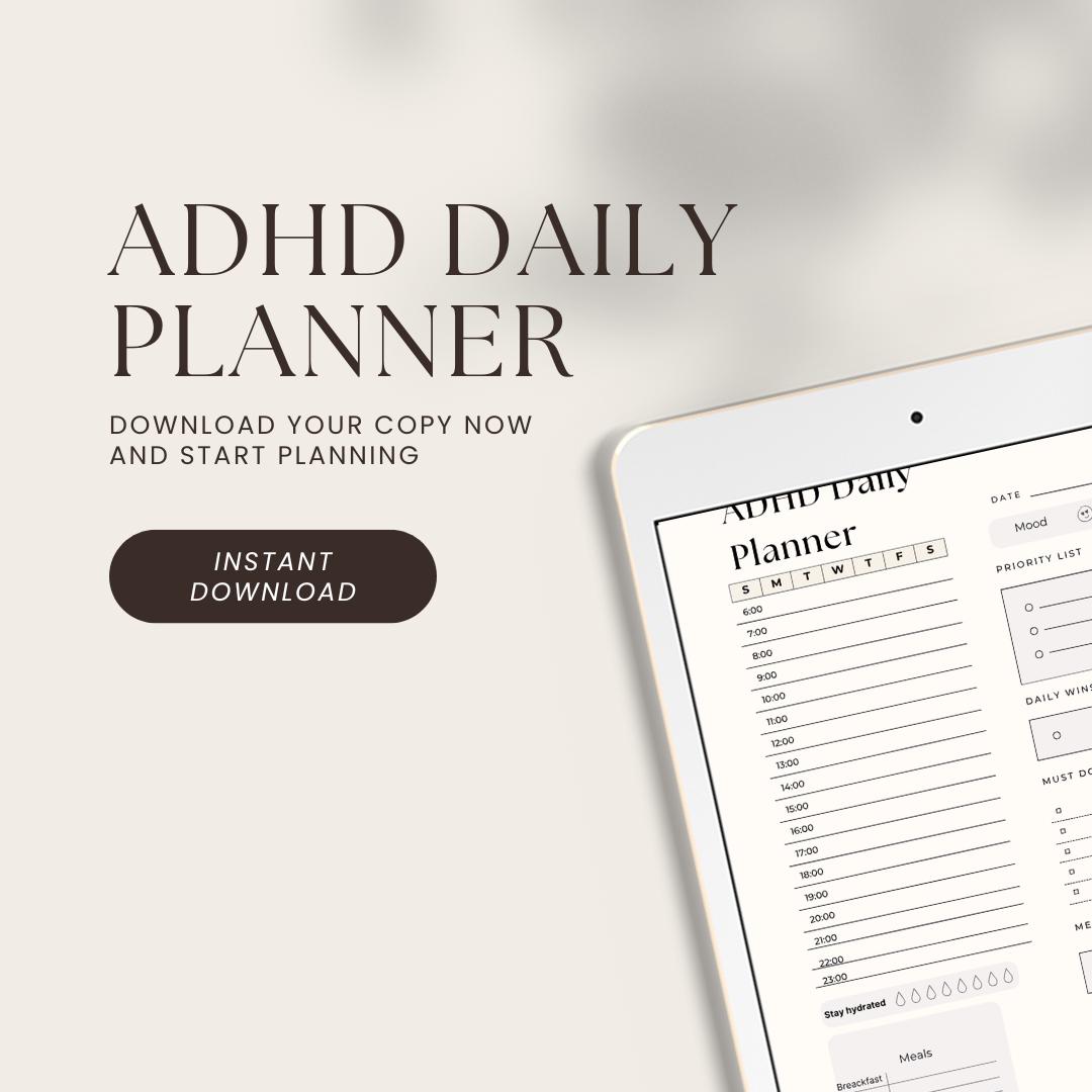 ADHD Daily Planner Printable for Adults – Neurodivergent Focus Tracker ...