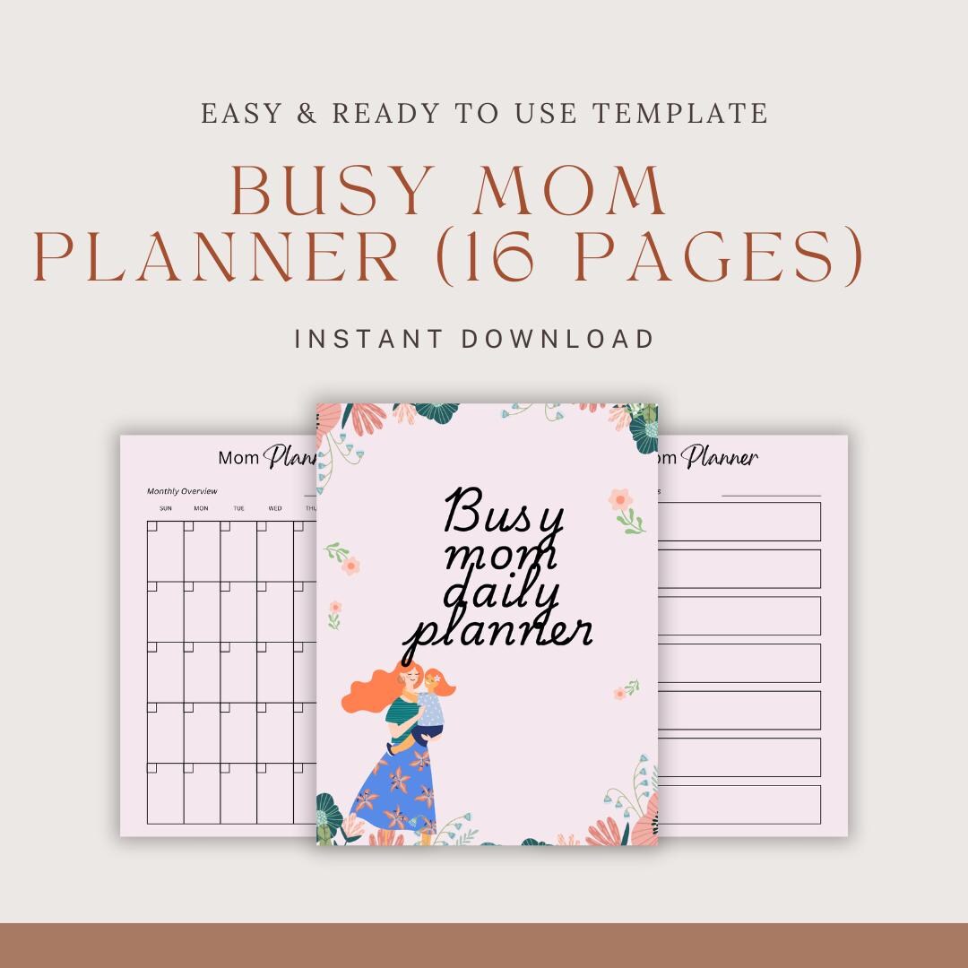 Busy Mom Daily Planner Printable | 16-page Family Organizer, Meal ...
