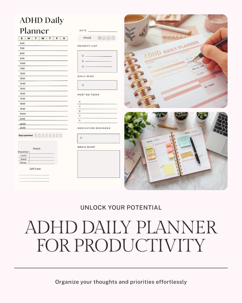 ADHD Daily Planner Printable | Neurodivergent Focus & Productivity ...