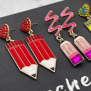 Pencil Teacher Earrings for Elementary School Jewelry for Teacher Appreciation  Gift