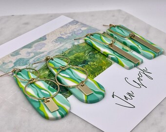 Van Gogh Inspired Polymer Clay Earrings: Impressionist Wearable Art
