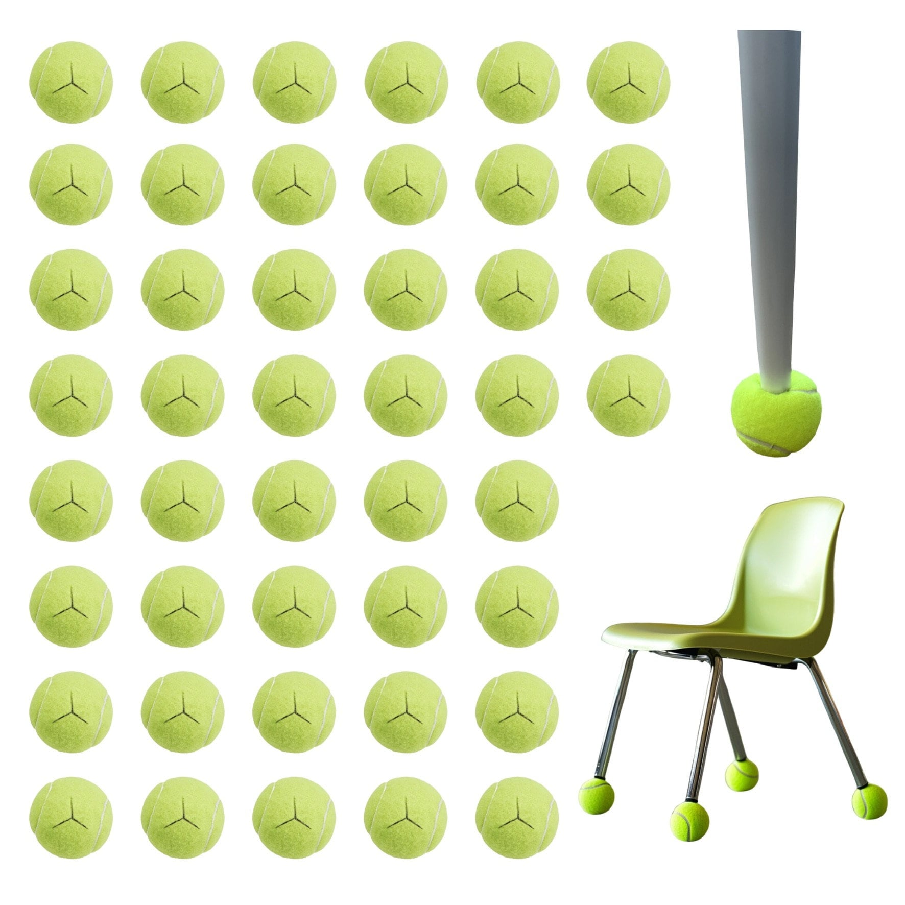 100 PRE CUT Tennis Balls for Chairs, Desks, Walkers - Support USA ...