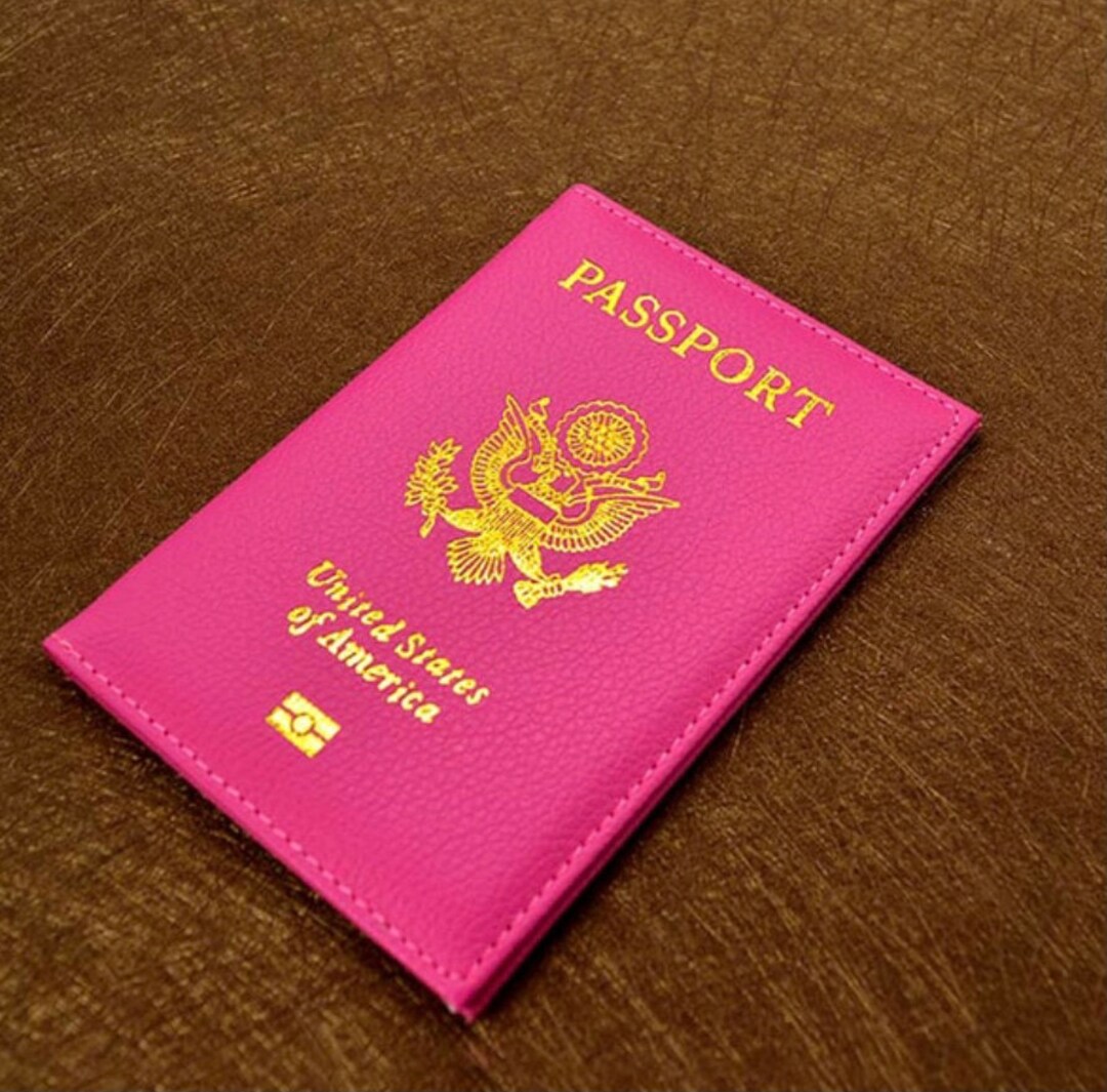 Personalised Passport Cover Women With Name USA Cute Pink Etsy