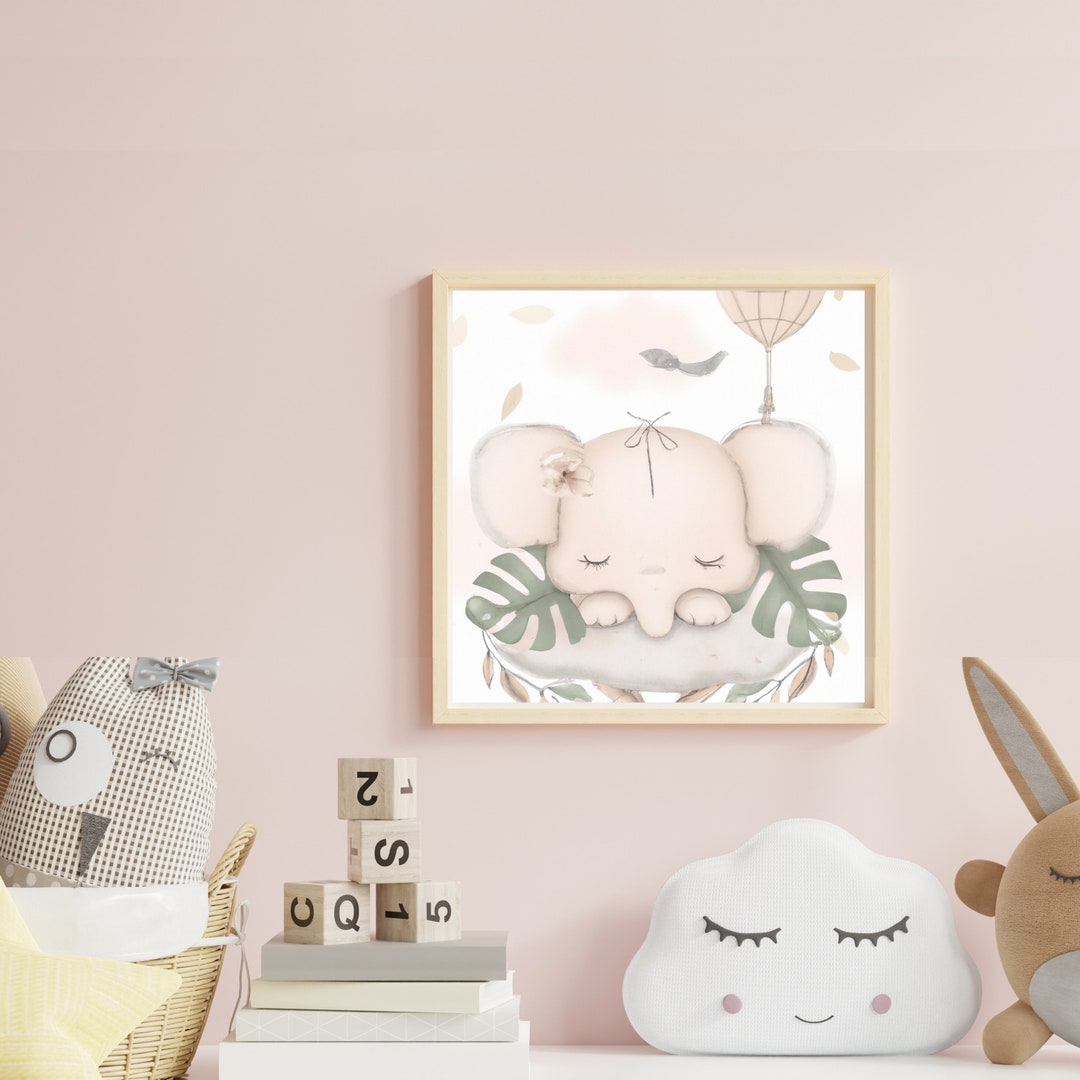 Baby Elephant Prints Boho Nursery Decor Safari Nursery Etsy