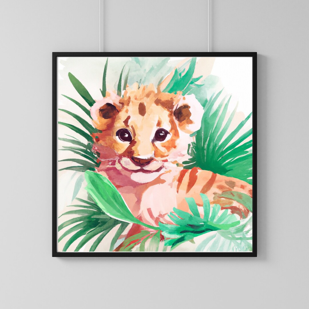 Cub Prints Lion Cub Prints Baby Nursery Botanical Prints Safari - Etsy