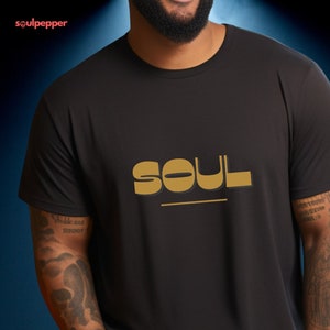 Music Tee Soul Music Men&#39;s Retro T-Shirt Design Soul T Shirt Minimalist Soul T-Shirt Gift For Him