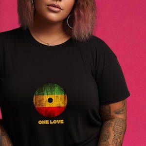 Jamaican Reggae T-Shirt, Bob Marley One Love Inspired Shirt, Rastafarian Colour Tee, Perfect Gift For Bob Marley Fan