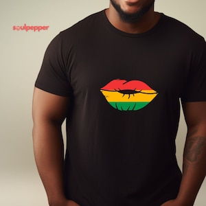 Reggae T-shirt Music Fashion Reggae Colors Lips Cotton Tee Gift for Reggae Lover Music Fan Tee