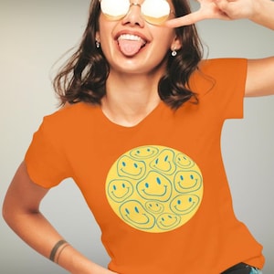 Smiley Face Shirt Wellness and Positivity T Shirt Smiley Face T-Shirt Happy Vibes Fashion Cheerful Statement Unique Smiley Face Gift