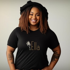 Vintage Jazz Music Shirt Ella Fitzgerald Icon Graphic Tee Cool Jazz Music Shirt Perfect Birthday Gift for Jazz Fan