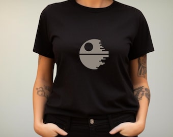 Death Star T-Shirt: Minimalist Sci-Fi Movie Tee