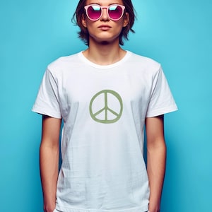 Peace T-Shirt Minimalist Peace Sign Tee Timeless Peace Symbol T Shirt Gift For Her