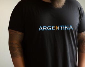 World Cup Argentina T-Shirt Football Fan Tee, Black Sports Shirt Gift For Soccer Fans
