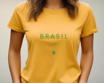 Vintage Brasil 1970 Soccer T-Shirt - Retro Football Tee