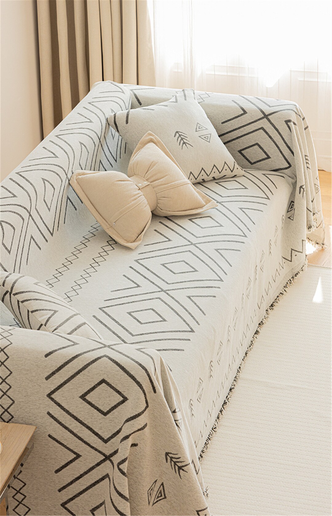 Bohemian Sofa Slipcovergeometric Pattern Slipcover With Etsy