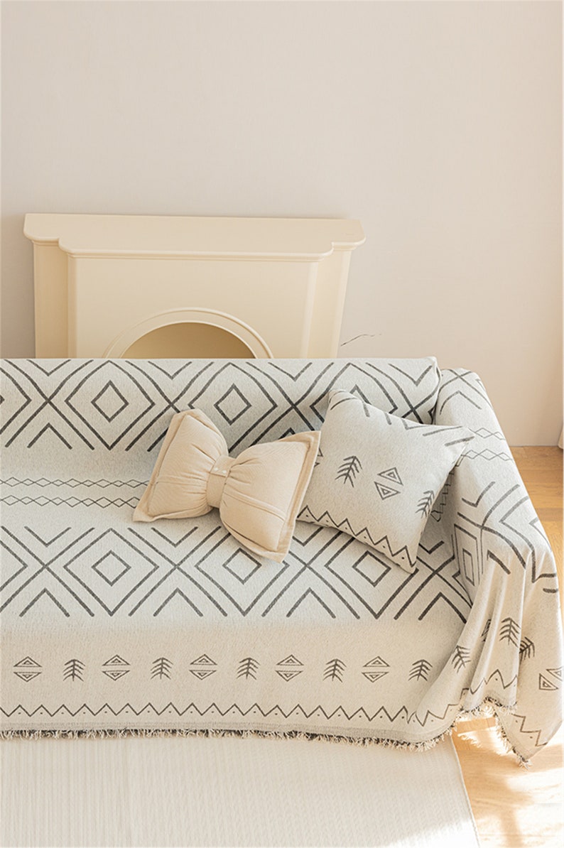 Bohemian Sofa Slipcovergeometric Pattern Slipcover With Etsy