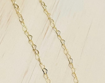 14K Gold Plated Heart Link Chain Necklace