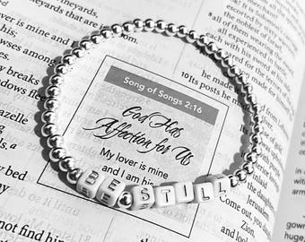 Custom Beaded Motivational Bracelet – Personalized Quote, Scripture, or Bible Verse