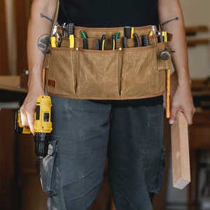 Vidar Tools 6-Pocket Single Side Tool Belt Pouch/Utility Belt Bag/Tool Apron for Carpenter/Gardening/Waist .Durable Canvas Construction.Comfortable