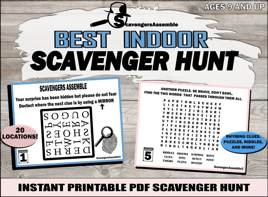 Best INDOOR SCAVENGER HUNT, Treasure Hunt for Kids, Teens and Adults