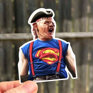 Goonies Sloth 80s Movie Waterproof Stickers | Sloth Vinyl Cut Stickers | Classic Movies Goonies Never Say Die Stickers | Vintage Stickers