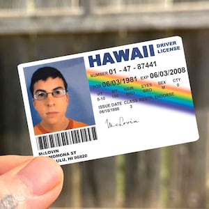 Mclovin Superbad rijbewijs waterdichte sticker Jonah Hill stickers Seth Rogan films cadeaus voor hem grappige volwassen waterdichte stickers stickers