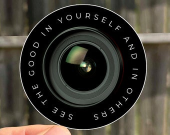 Camera Waterproof Sticker Gift For Her Photography Sticker For Laptop Adventure Sticker Gift For Him Photographer Vinyl Cut Sticker Black