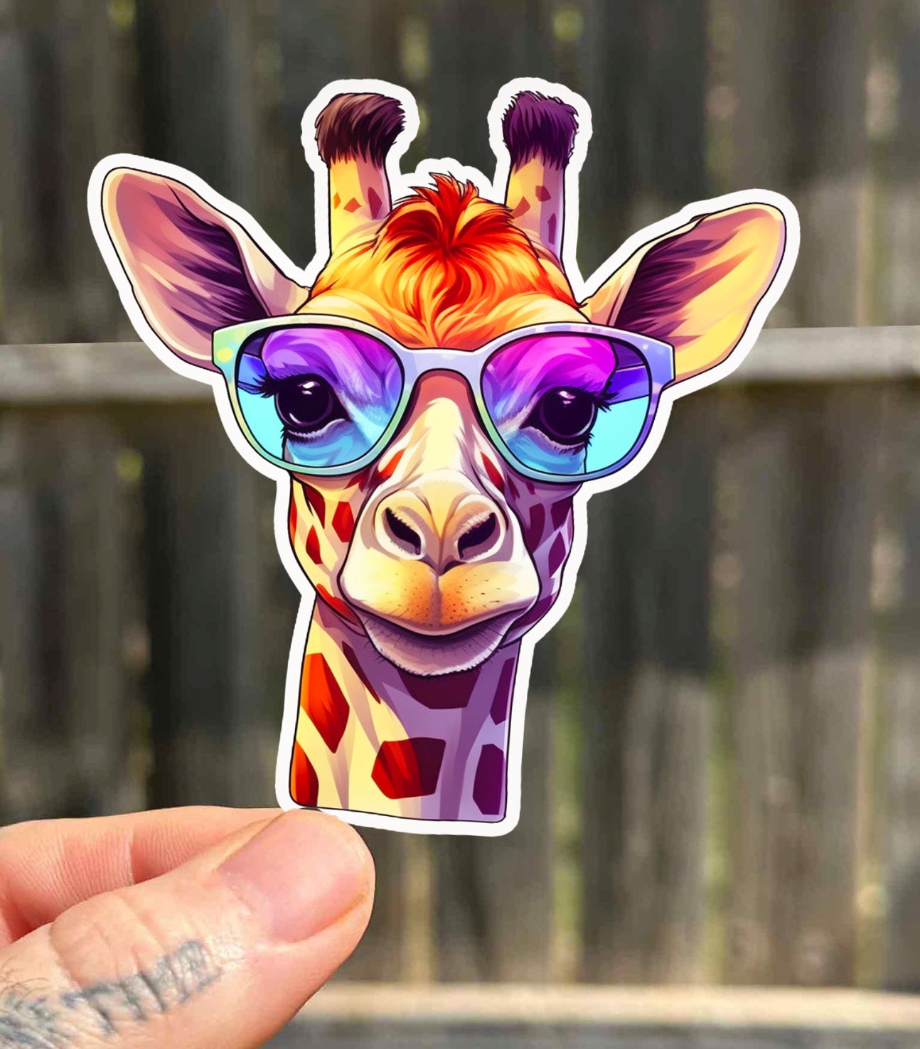 Giraffe Waterproof Sticker Cute Animal Sticker Gifts For Her | Kawaii Giraffe Vinyl Sticker Animal Sticker Zoo Sticker Cute Sticker Decal