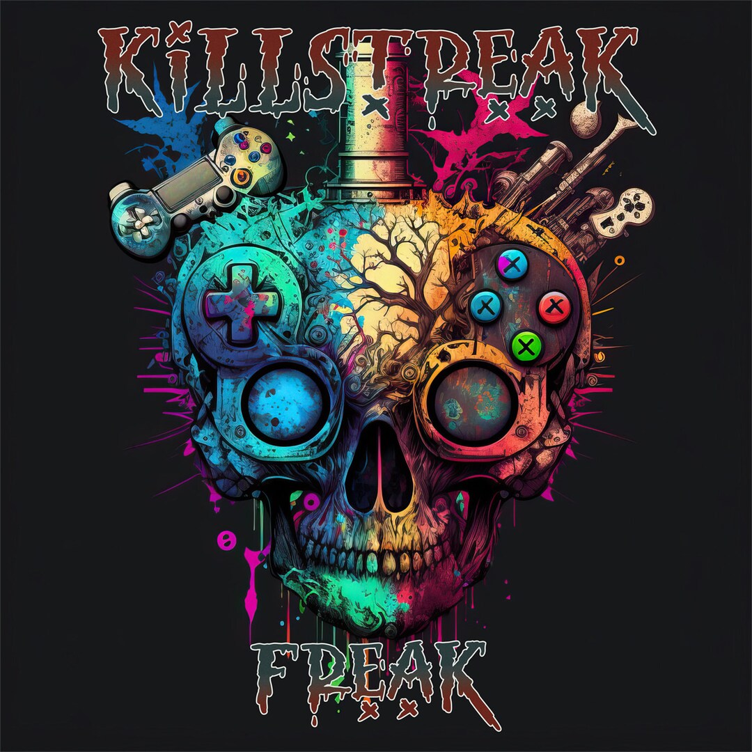 Gamer Skull Abstract Art Game Room Art AI Art Digital Downloads Art