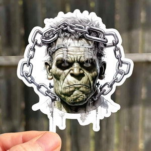 Frankenstein Sticker Halloween Sticker Monster Sticker Gift Spooky Sticker Horror Sticker Goth Sticker Young Frankenstein Halloween Decal
