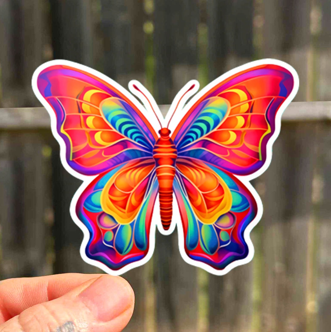 Butterfly Waterproof Sticker Gift for Water Bottle Vinyl Decal ...