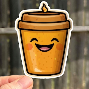 Coffee Sticker Coffee Gift For Her Sticker Gift For Laptops Chef Waterproof Sticker Food Cute Coffee Mug Sticker Tumbler Vinyl Stickers