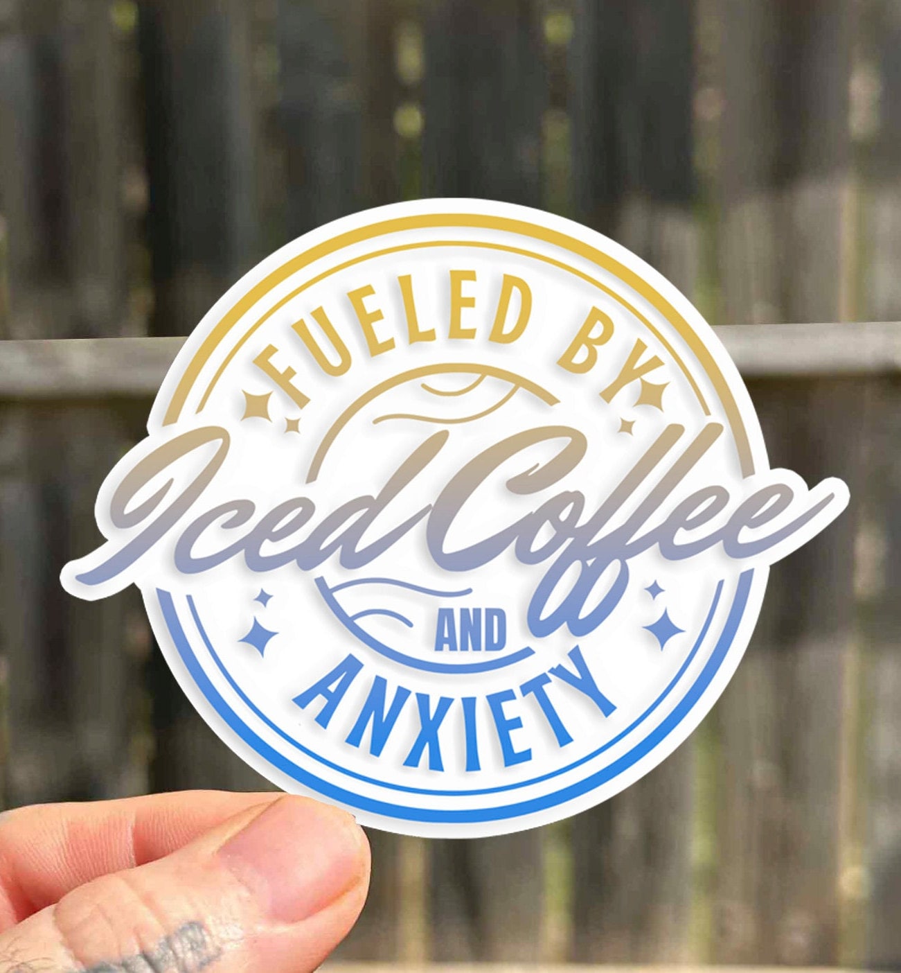 Mental Health Fuelled by Anxiety Sticker, Anxious Sticker, Funny Therapy,  Kindle Decoration, Laptop, Mental Health Awareness, Quote Stickers 