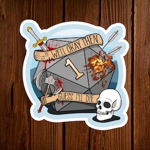 Dungeons and Dragons Waterproof Sticker | RPG Stickers | Dungeon Master Sticker | Customizable Dice Stickers | DND Role Play Stickers |