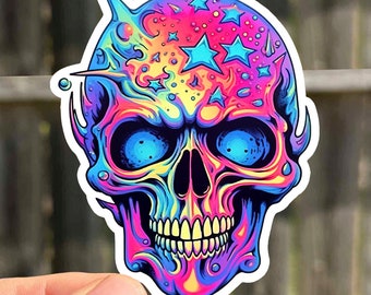 Grunge Skull Glossy Sticker Waterproof Skeleton Sticker Sugar Skull Sticker Star Sticker Gift Pastel Sticker For Water Bottle Goth Sticker