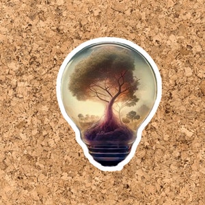 Tree Growing Sticker | Tree With Beautiful Sky Sticker | Waterproof Vinyl Mental Health Sticker | Social Distancing Sticker | Cute Stickers