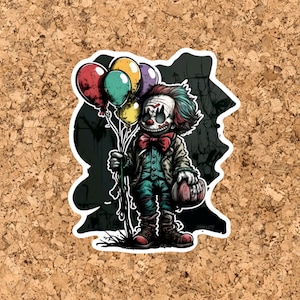 Killer Clown with Balloon Sticker
