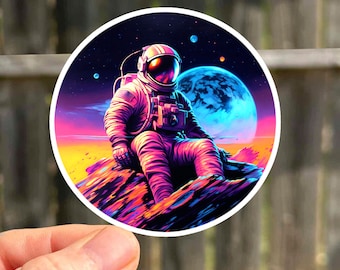 Astronaut Sticker Waterproof Space Sticker Gift Trippy Sticker Galaxy Sticker Alien Sticker Kids Sticker Outer Space Sticker For Journal