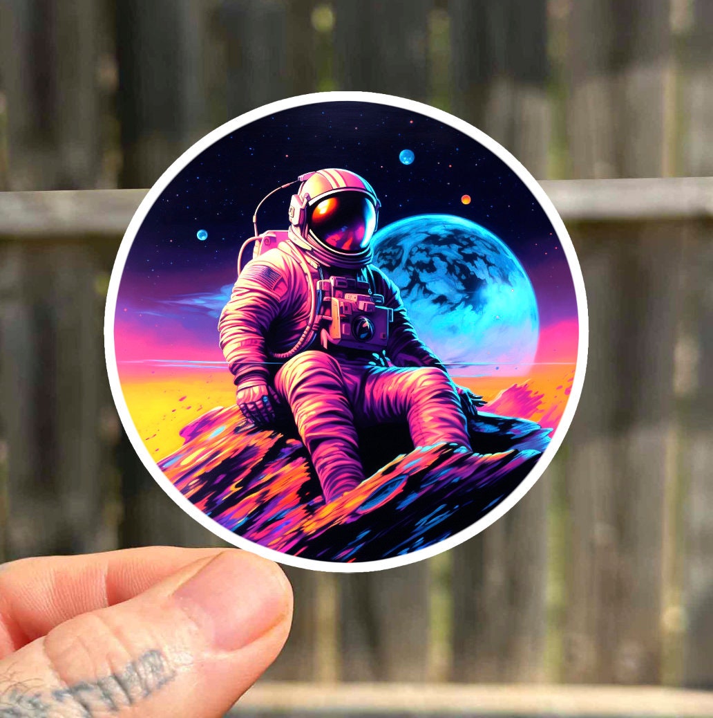 Astronaut Sticker Waterproof Space Sticker Gift Trippy Sticker Galaxy ...