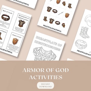 Actividades para niños Armadura Cristiana de Dios Actividades Montessori Páginas para colorear Imprimibles digitales
