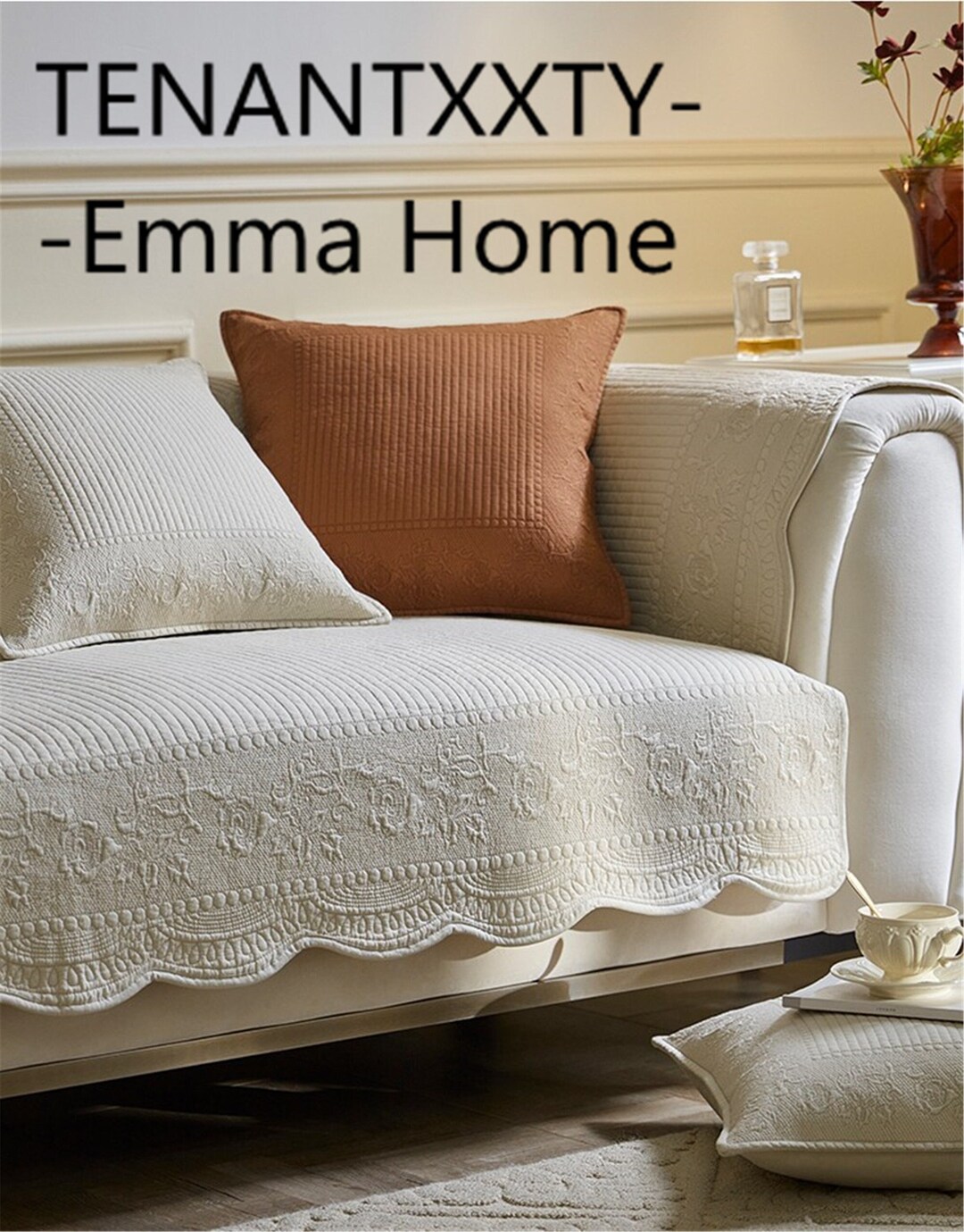 Retro Style Couch Cover Embroidered Sofa Cover Etsy